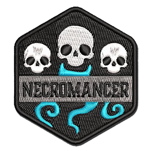RPG Class Necromancer Games Fantasy Gaming Multi-Color Embroidered Iron-On Patch Applique - Large 3.5 Inch