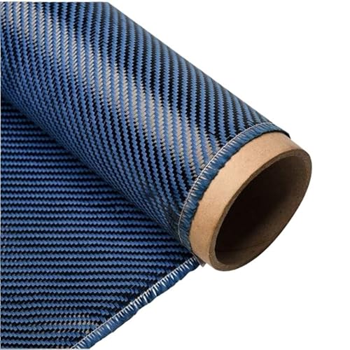 High-Performance 200gsm Carbon Fiber Fabric Roll - Red/Blue Hybrid for Automotive, Marine, and DIY Projects(Blue,50cm x 350cm)