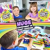 Arts and Crafts Supplies Kit for Kids - Boys and Girls Age 4 5 6 7 8 Years Old - Toddler Art Set Activity Materials in Bulk - Great for Preschool, Homeschool, and Kindergarten DIY Crafting Projects