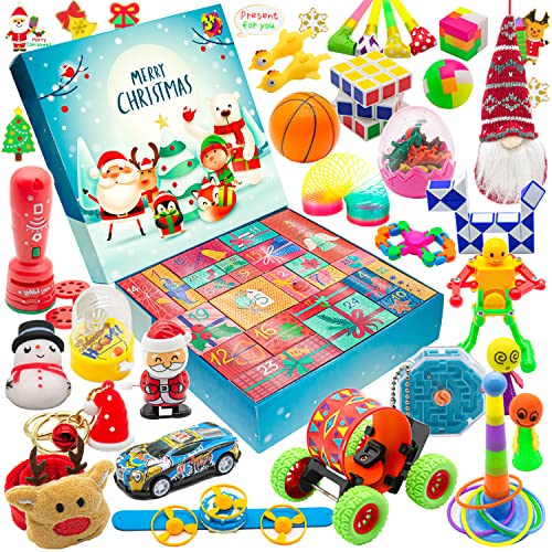 Christmas Advent Calendar 2024-24 Days Countdown Advent Calendars with Surprises Fidget Toys Bulk, Great Xmas Gifts for Kids, Toddler, Teens, Boys, Girls