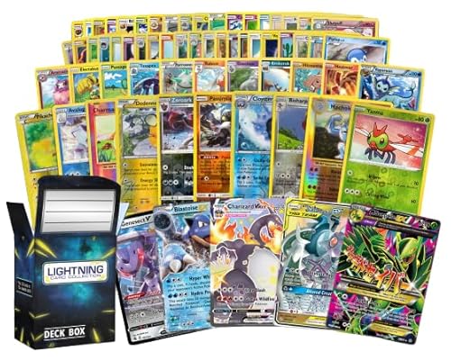 50 Pokemon Cards Plus 1 Ultra Rare Legendary Pokemon Card | Bundle with LCC Deck Box