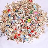 SANNIX 350Pcs Bracelet Charms Jewelry Making Charms Assorted Gold Plated Enamel Pendants for DIY Necklace Bracelet Earring Craft Supplies