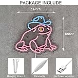 Neon Sign for Wall Décor Dimmable LED Frog Neon Signs USB Powered Neon Art Sign for Pub Store Man Cave Party(Pink+Blue)