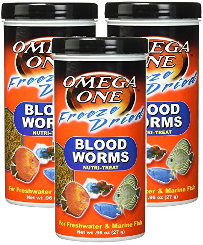 Omega One (3 Pack) Freeze Dried Blood Worms 0.96oz