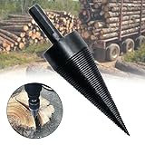 Lehelife 6pcs Firewood Log Splitter Drill Bit Removable Cones Wood Splitter Drill Bits Household Electric Split Cone Drill Woodworking 32-42mm for Hand