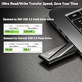 SSK 1TB USB Flash Drive 550MB/s USB 3.2 Gen2 USB Thumb Drive Fast Transfer Speed Externel Solid State Drive with USB C Adapter USB C Memory Stick for Type C Smartphone,MacBook/Pro/Air Laptop and More