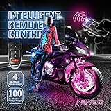 NINEO 12PCS Motorcycle LED Light Kit, Motorcycle Underglow Lights with Brake Light Fit for Most Motorcycles Carts Trikes Cruiser Scooter ATV UTV - Pack of 12