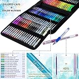 TANMIT Glitter Gel Pens, 160 Pack Glitter Pen with Case for Adults Coloring Books, Artist Colored Gel Markers with 40% More Ink for Drawing Scraobooking Writing Doodling