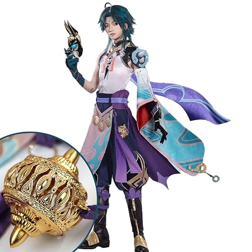KIRA KIRA Game Genshin Impact Xiao Cosplay Costume Doki-SR Xiao Cosplay Costumes Halloween Outfits for Men Women (L)