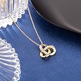 Chantel Yorke 14K Gold Necklaces for Women Trendy Love Knot Infinity Interlocking Knot Necklaces Pendant Necklace for Women Diamond Necklace 20in (gold-1)