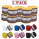 Ringside Mexican Style Boxing Hand Wraps (5 Pairs Pack), Black , 180"