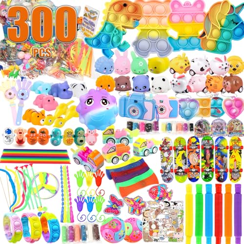 300PCS Premium Party Favors for Kids 5-12, Assortment Toys Kids Prizes,Birthday Gift Bulk Toy, Goodie Bag Stuffers,Treasure Box Toys for Classroom Prizes Pinata Stuffers for children