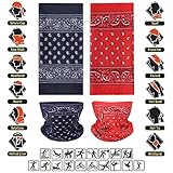 Bandanas Mask Outdoor Seamless Neck Gaiter Paisley Magic Headband Scarf Face Cover for Dust Wind High Elastic Multi Headwear with UV Resistance for Cycling Yoga Hiking Fishing Pack of 6