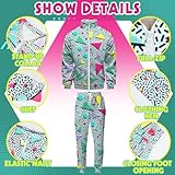 Arssm Retro 80s 90s Outfit Sets for Men Vintage Jacket and Joggers Sweatpants 80s Tracksuit Streetwear(Green-L)