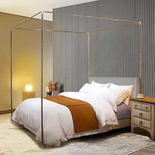 KingKara Canopy Bed Netting Stainless Steel Frame/Post Full/Queen Size