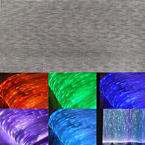 Fiber Optic Fabric,Led Accessories,Led Fiber Optic Mesh Lights for Quilting Sewing Clothes,Fabric with Changeable 7 Colors for DIY Luminous Festival Rave Partyaccessories. (Black, 19.7inx15.7in)