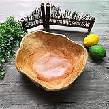 JFFLYIT Creative Wood Bowl Root Carved Bowl Handmade Natural Real Wood Candy Serving Bowl 10"-12"