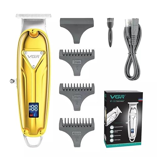 VGR Hair Clipper Professional Hair Trimmer Cordless Hair Cutting Machine Rechargeable Barber LED Display Clipper for Men V-652