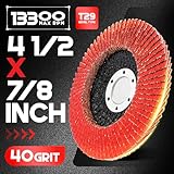 EZARC Ceramic Flap Discs 40 Grit, 4 1/2 x 7/8-Inch Flap Sanding Disc, Type 29 Ceramic Grinding Wheel for Stainless Steel, Non-Ferrous Metal, Cast Iron, Sheet Metal, 10 Pack