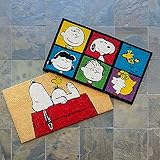 Gertmenian Peanuts Snoopy Coir Doormat - 2x3 Welcome Mat (2-Pack), Ideal for High Traffic Areas in Front Door, Garage, Entryway - House/Peanut Patch, 80003