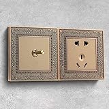 86 Type EU 220V 1/2/3/4 Gang 2 Way Smart Retro Wall Switch Light Switch Vintage Brass Toggle Retro Wall Switch 10A Wall Light Switch Panel Control Switch for Living Room Household (Size : 4 Gang) (Co