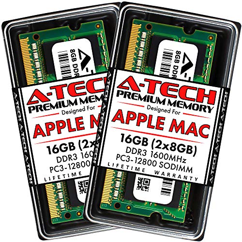 A-Tech 16GB Kit (2x8GB) RAM for Apple MacBook Pro (Mid 2012), iMac (Late 2012, Early/Late 2013, Late 2014, Mid 2015), Mac Mini (Late 2012) | DDR3 1600MHz SODIMM PC3-12800 204-Pin SO-DIMM Memory