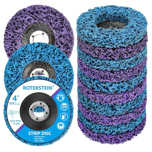 10 Pack Strip Discs Stripping Wheel 4 inch for Angle Grinder Clean and Remove Paint Coating Rust Welds Oxidation (4" x 5/8")