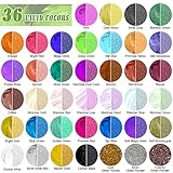 CHANGTIKEJI Mica Powder，36 Colors - 10g/Bottle of Natural Pigment Powder for Epoxy Resin，Soap Making，Candle Making,Lip Gloss,Car Freshies,Dye,Nail Polish,Bath Bombs