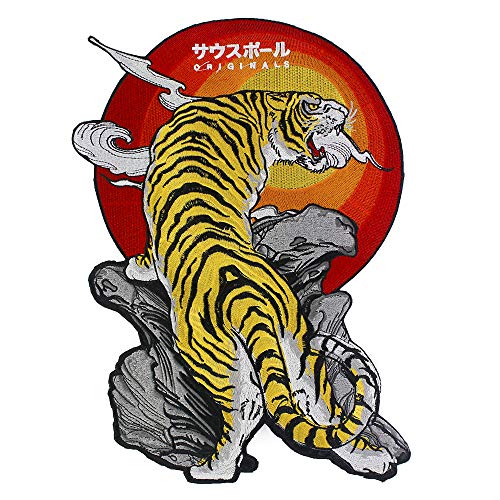 Large Tiger Animal Iron on Patches Clothing Embroidery Applique Decorative Ride Jacket Badges