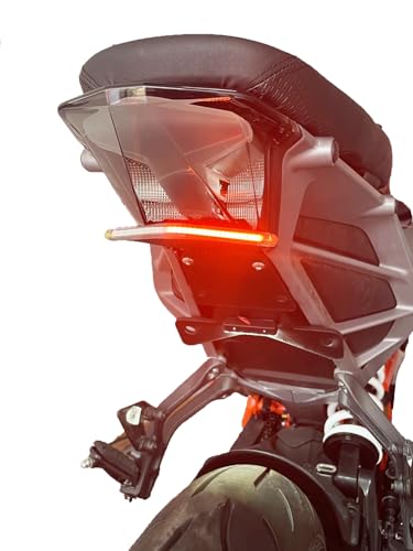 BIKELITEZ Fender Eliminator Fits KTM 2024 390 Duke CLEAR SX turn signal light bar kit Tail Tidy, license plate mount with LED tag light