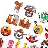 Harsgs Western Iron on Patches, Embroidered Iron on/Sew on Patches Cowboy Western Style Applique for Clothes, Dress, Hat, Jeans, DIY Accessories, Pack of 30