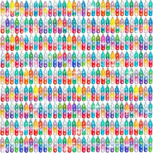 360 Pcs Rectangle Pop Keychain Mini Fidget Toys Bulk for Kids,Mini Pop Fidget Keychain Party Favors for Kids 4-8,8-12, Goodie Bag Stuffers Fidgets for Classroom Prizes Sensory Fidget Toy Packs