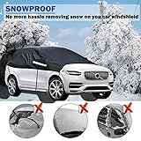 Universal SUV Half Car Cover Waterproof All Weather, Hail Protector Car Body Covers Outdoor Indoor for All Season Windproof Dustproof UV Resistant Snowproof Protect Your Windshield and Roof