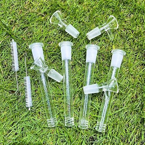 10 pcs Lab-Grade Borosilicate Glass 14mm Threaded Adapter with 4pcs Funnels and Glass Tubes, 2pcs Cleaning Brushes, Essential for Scientific Experiments in Labs, Homes and Kitchens, Includes Diffuser