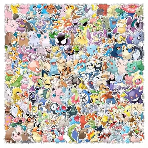 200Pcs Anime Cute Doodle Decorative Stickers Laptop Skateboard Luggage Guitar Scrapbook Art Waterproof Sticker