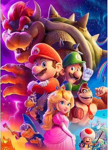 TIANGUAN Painting Mario Luigi,Super Bros Diamond Art Anime Figure,DIY 5D Diamond Painting Kits for Adults Kids Beginner 11.8x15.7 inch