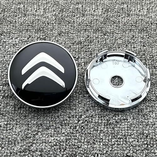 LFkiiit Car Rim Wheel Center Hub Caps Cover, for Citroen C4 C3XR C5 C6 DS4 DS6 DS7, 56mm, Car Wheel Centre Cover, Scratch Waterproof, Snap-in Rim Hub Caps, Car Accessories,C