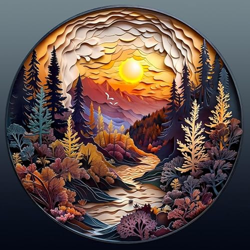 Woodemon Wooden Puzzles for Adults, 3D Sunset Forest (M-200pcs) Wooden Jigsaw Puzzles Kids, 11.4 * 11.4in Unique Shaped Animal Wood Puzzles, Wooden Animal Puzzles 3D Vision Flat Puzzle Family Games